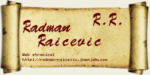 Radman Raičević vizit kartica